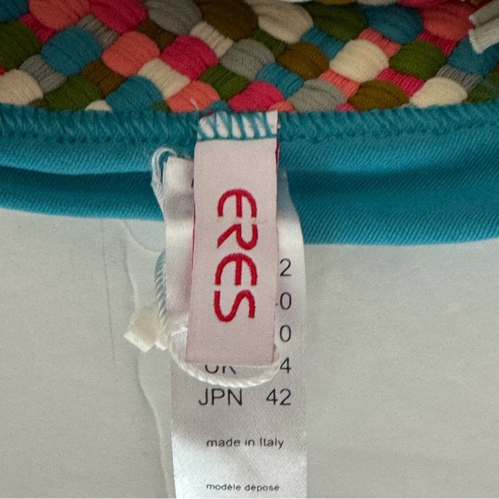 NWT ERES “Mambo Poncho” Braid Fringe Trimmed Triangle Bikini Top Turquoise 42/10 - Picture 4 of 15